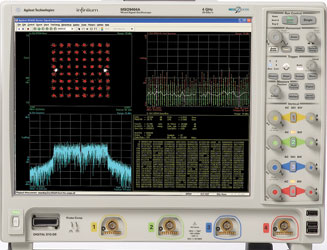 Figure 13. Demodulating the WLAN IF signal with the Infiniium 9000 Series oscilloscope.
